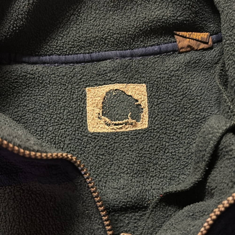 Men’s Turtle neck zip up. Blue yellow and green - Picture 3 of 4